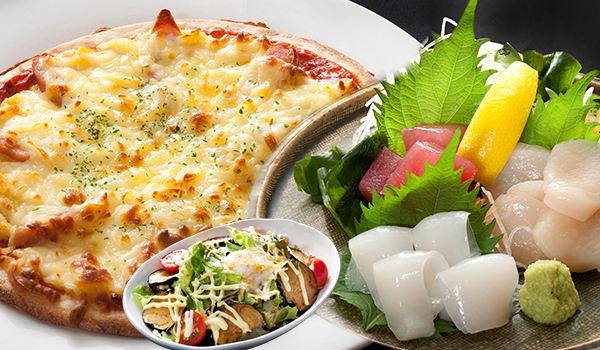 刺身・PIZZA・サラダ